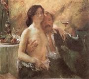 Lovis Corinth, Self-Portrait with his wife and a glass